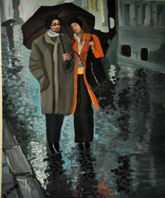Painting titled "rain IV" by Reme, Original Artwork