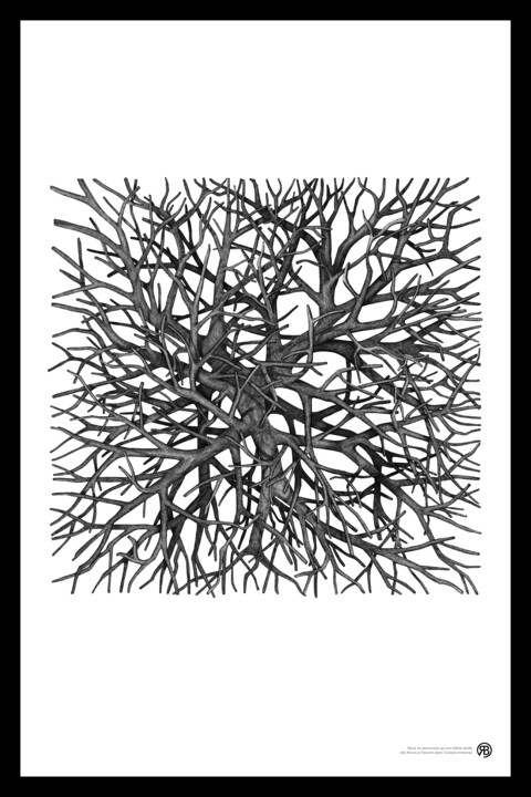 Arte digital titulada "Branches - Le Carré" por Rémi Balligand, Obra de arte original, Trabajo Digital 2D