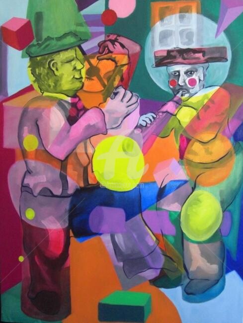 Peinture intitulée "Les musiciens" par Remi Granier, Œuvre d'art originale