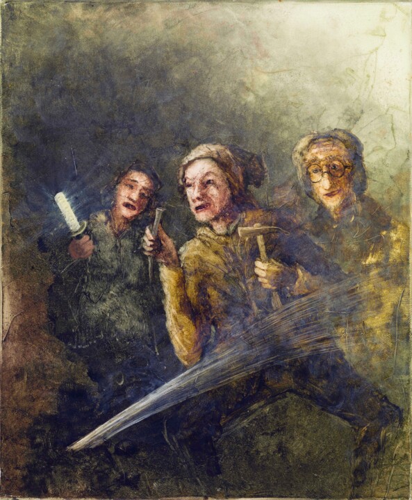Pittura intitolato "15." da Remigijus Januskevicius, Opera d'arte originale, Olio
