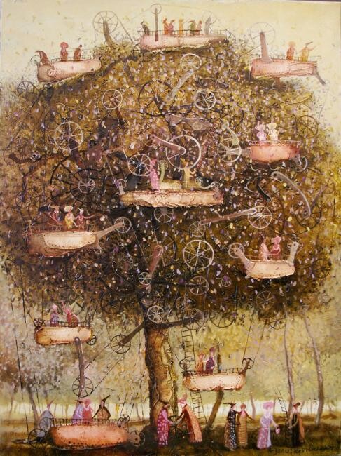 Painting titled "Swing" by Remigijus Januskevicius, Original Artwork, Oil