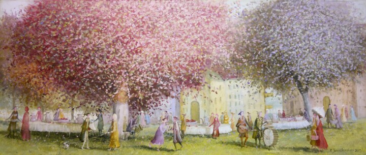 Pittura intitolato "Holiday" da Remigijus Januskevicius, Opera d'arte originale, Olio