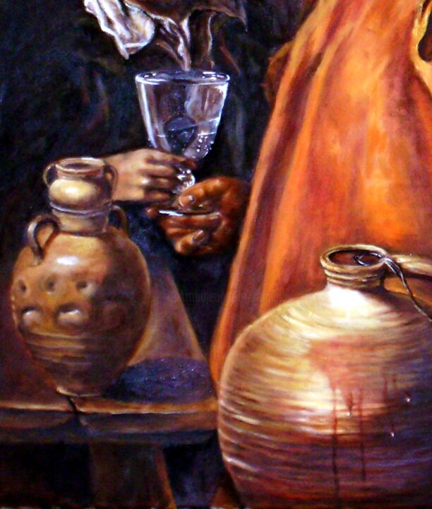 Malerei mit dem Titel "El aguador de Sevil…" von Remigio Megías García, Original-Kunstwerk, Öl