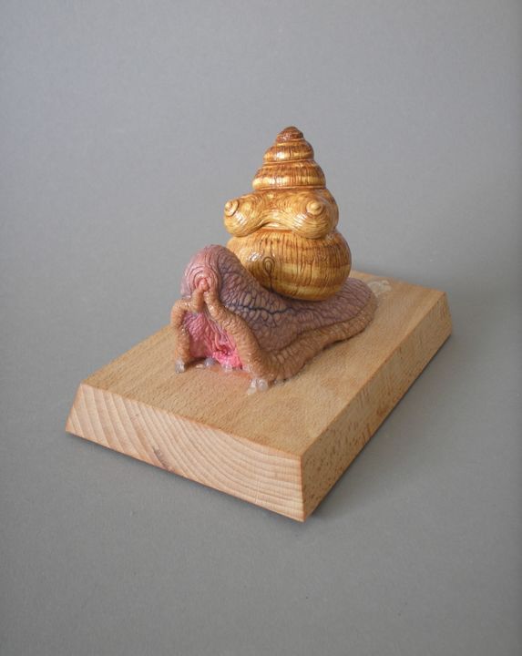 Sculpture titled "Surreal Snail" by Remigius Sebastian Sappa, Original Artwork, Polymer clay