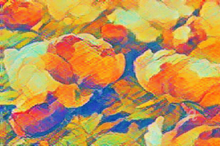 Digitale Kunst mit dem Titel "bloem kunst" von Remond Reichwein, Original-Kunstwerk, Digitale Malerei