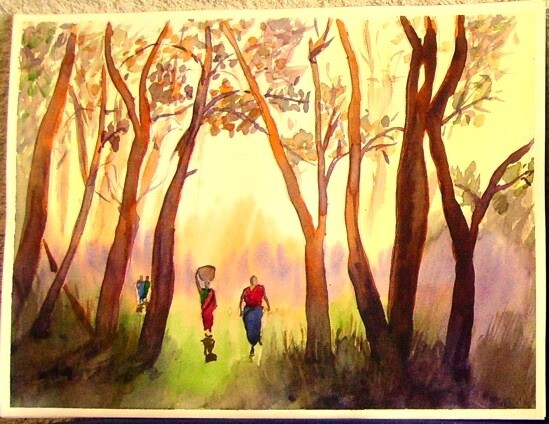 Painting titled "Forêt" by Rémy Becard, Original Artwork