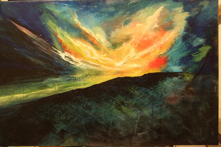 Painting titled "soleil levant" by Remy Bolet, Original Artwork