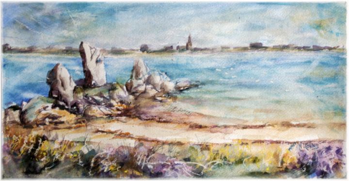 Painting titled "Kerlouan Bretagne l…" by Rémy Nicolas Graphite, Original Artwork