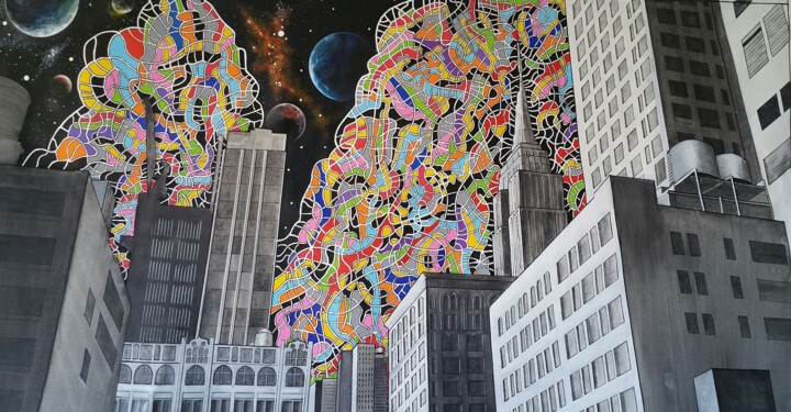 Peinture intitulée "NYC 2019" par Remy Rault, Œuvre d'art originale, Acrylique