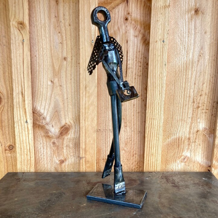 Sculpture titled "‘Miss Tinguett’" by Rémy Rivet, Original Artwork, Metals