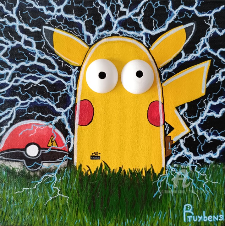 Painting titled "Pikatruc" by Remy Tuybens, Original Artwork, Acrylic