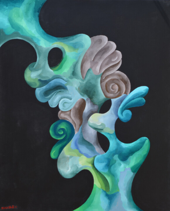 Картина под названием "Inutero" - Remy Ulloa, Подлинное произведение искусства, Акрил Установлен на Деревянная рама для носи…