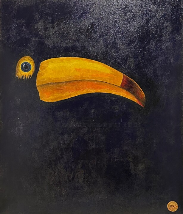Malerei mit dem Titel "Toucan" von Rena Abramoff, Original-Kunstwerk, Acryl