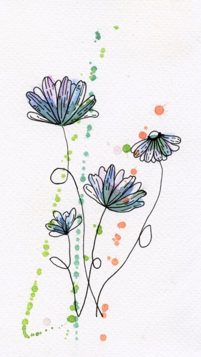 Pintura titulada "CLAMP SHAPED FLOWER…" por Rena Matha, Obra de arte original, Tinta