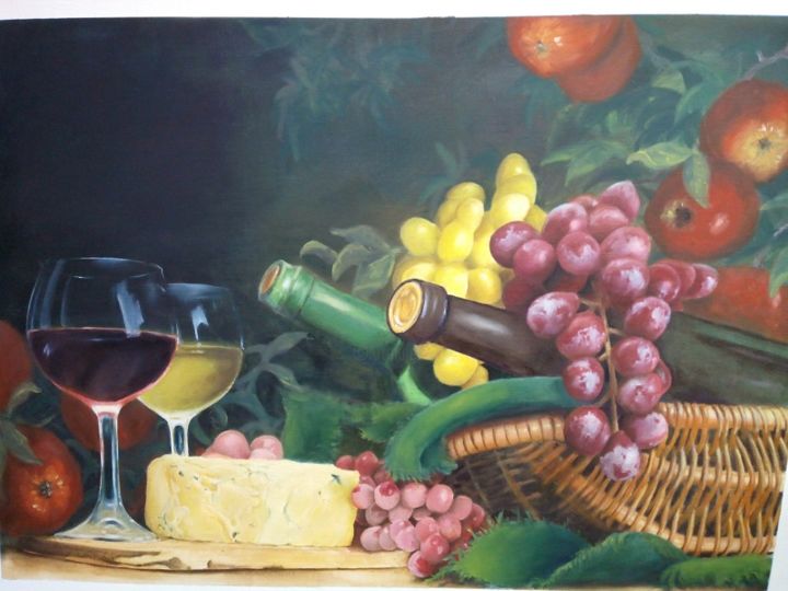 Peinture intitulée "Le dernier repas" par Renan Milliner, Œuvre d'art originale, Huile