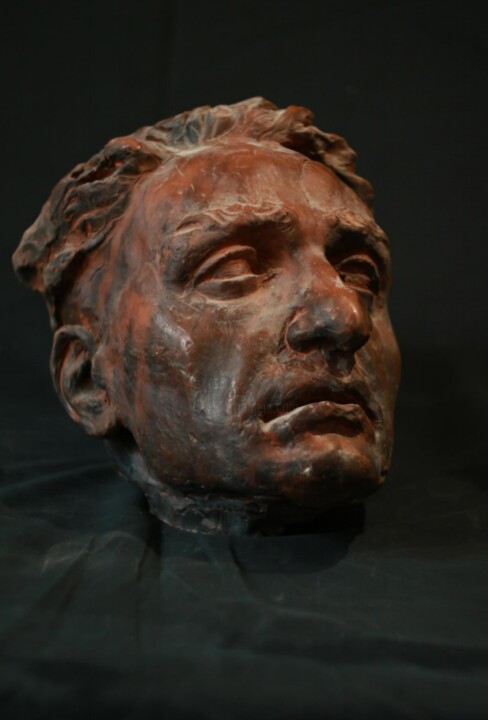 Скульптура под названием "Голова Хамида" - Ренат Давлетшин, Подлинное произведение искусства, Терракота