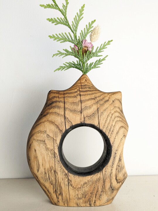 Design intitulada "Vase en chêne massif" por Renat Shuteev, Obras de arte originais, Quadro de Arte