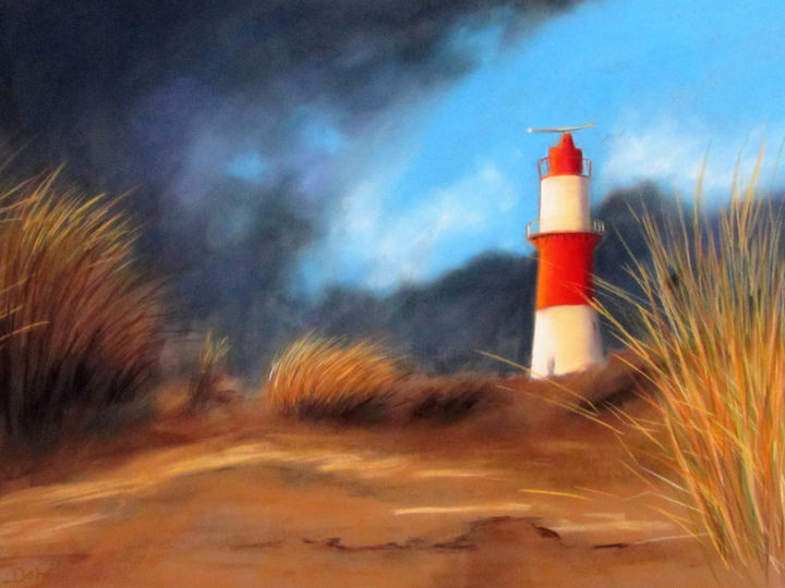 Drawing titled "lighthouse" by Renate Dohr, Original Artwork, Pastel