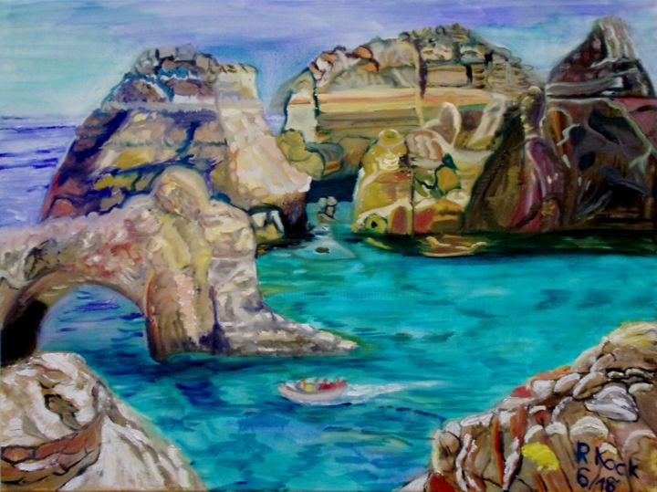 Painting titled "Urlaub an der Algar…" by Renate Kock, Original Artwork, Oil