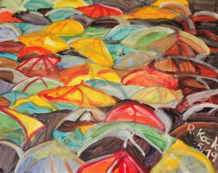 Pintura titulada "Paraguas" por Renate Kock, Obra de arte original, Acrílico