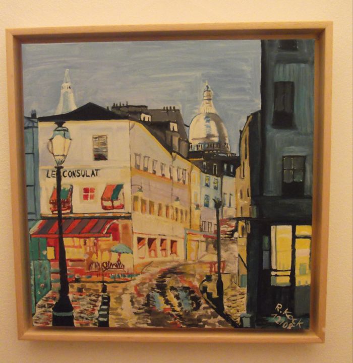 Painting titled "Montmatre - Place d…" by Renate Kock, Original Artwork, Oil