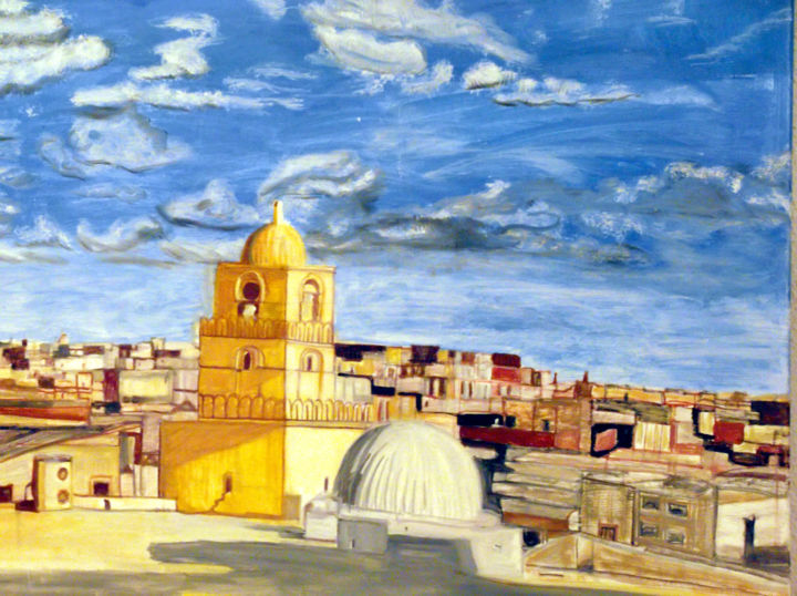 Malerei mit dem Titel "El Djem (Tunesien)" von Renate Kock, Original-Kunstwerk, Öl