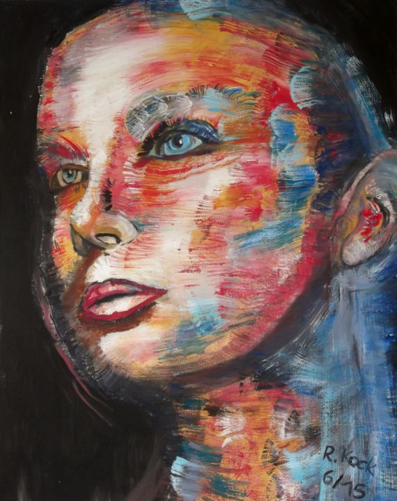 Painting titled "Paint your face!" by Renate Kock, Original Artwork, Acrylic