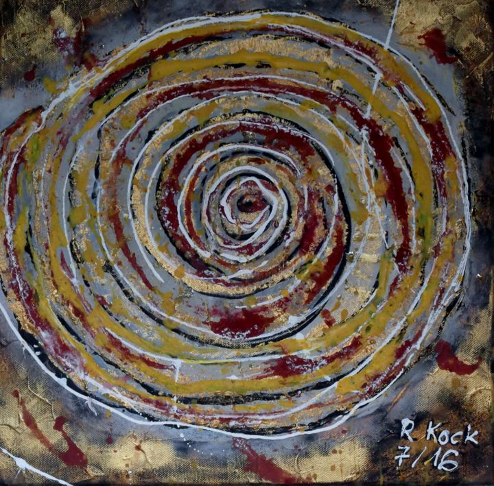 Painting titled "Roundabout" by Renate Kock, Original Artwork, Acrylic