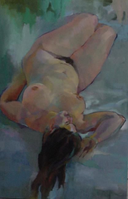 Painting titled "The Model" by Renate Buckley, Original Artwork, Oil