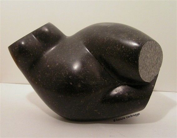 Sculpture titled "Curves in Blue" by Renate Verbrugge, Original Artwork, Stone