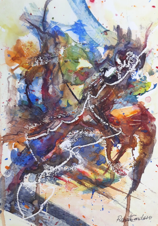 Peinture intitulée "mata-burro" par Renato Cardoso, Œuvre d'art originale, Aquarelle