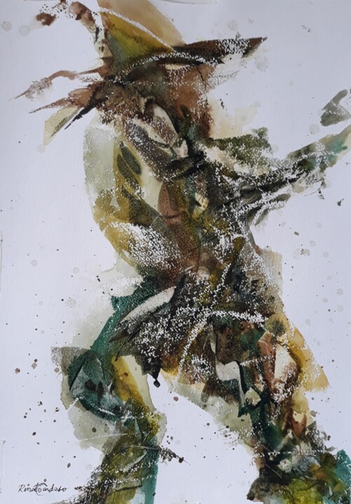 Peinture intitulée "trégua" par Renato Cardoso, Œuvre d'art originale, Aquarelle