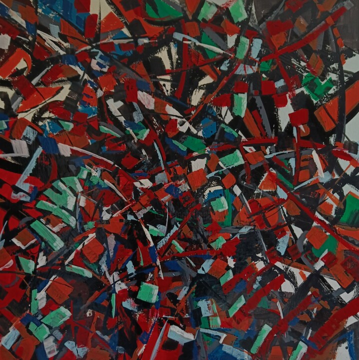 Painting titled "Parz n°29" by Renato Parzianello, Original Artwork, Enamel