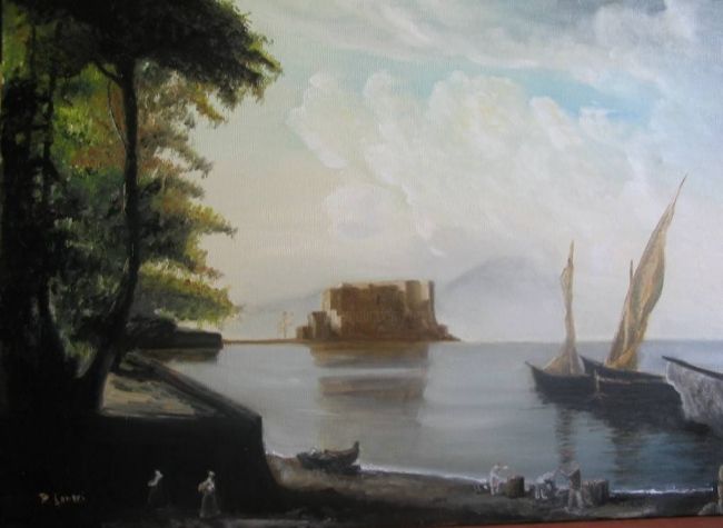 Pittura intitolato "Napoli - Via Caracc…" da Renato Laneri, Opera d'arte originale