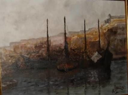Painting titled "Al porto" by Renato Laneri, Original Artwork