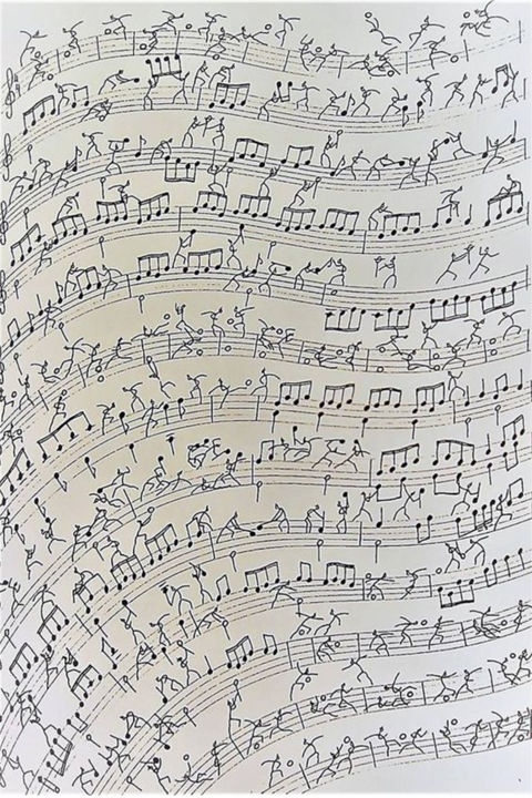 Disegno intitolato "Stick Figure's Part…" da Renato, Opera d'arte originale, Biro