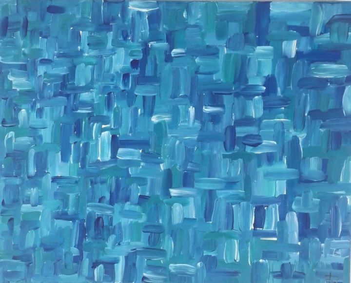 Painting titled "Peur bleue" by Renaud Angerville-Langlois, Original Artwork, Acrylic
