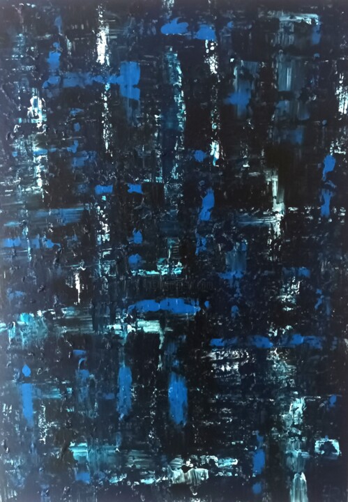 Painting titled "Abysses" by Renaud Angerville-Langlois, Original Artwork, Acrylic Mounted on Wood Stretcher frame