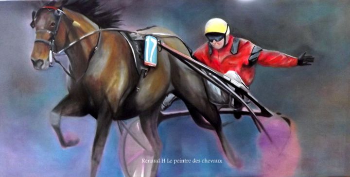 Painting titled "Bold Eagle" by Renaud Hadef, Original Art, Oil
