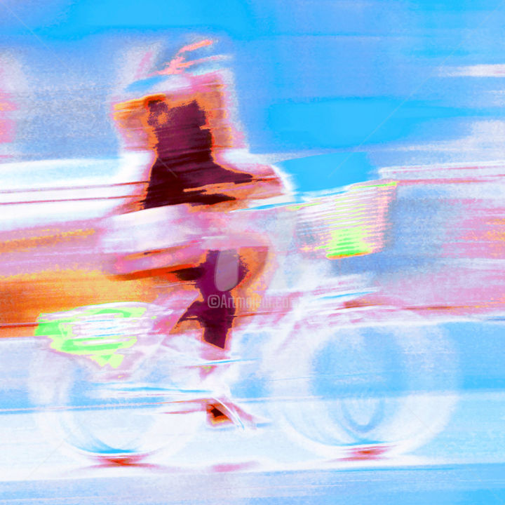 Фотография под названием "Cycliste 1" - Renaud Klumpp, Подлинное произведение искусства, Цифровая фотография