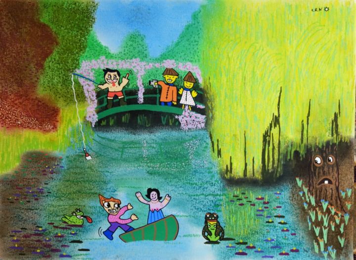 Pittura intitolato "WE à Giverny" da Erno, Opera d'arte originale, Acrilico