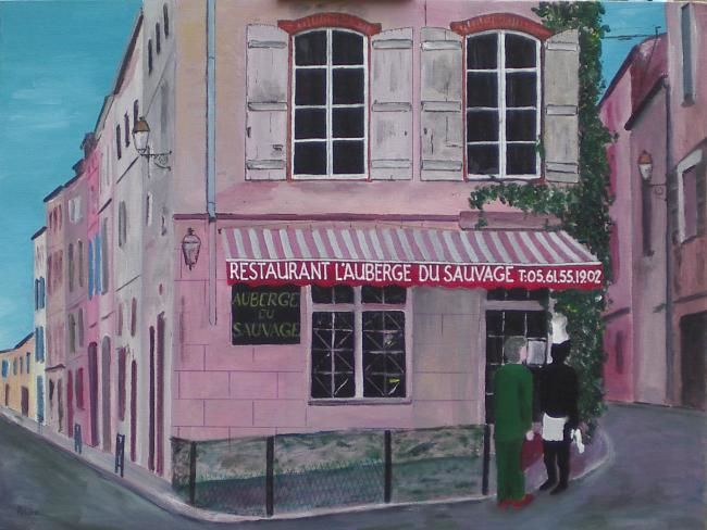 Painting titled "L'Auberge du Sauvage" by Andre, Original Artwork