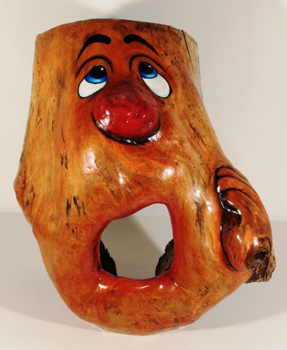 Sculpture titled "Ohé!" by René Blanchet, Original Artwork, Wood