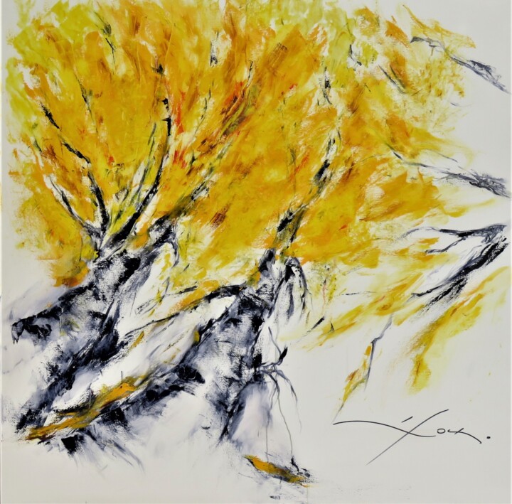 Painting titled "433 Automne" by René Goxes, Original Artwork, Oil