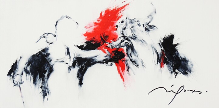 Painting titled "320_corrida" by René Goxes, Original Artwork, Oil