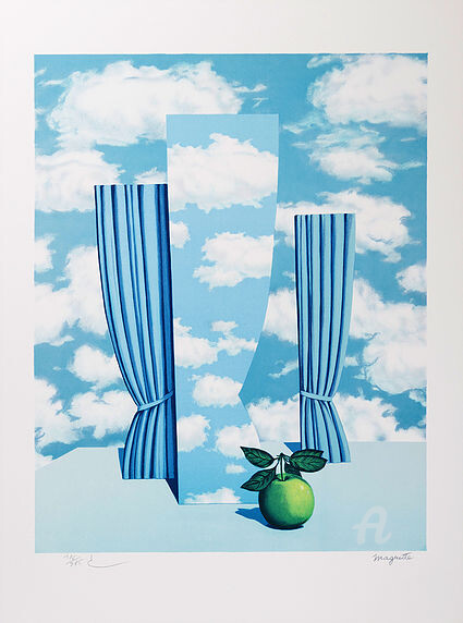 Gravures & estampes intitulée "Le Beau Monde" par René Magritte, Œuvre d'art originale, Lithographie