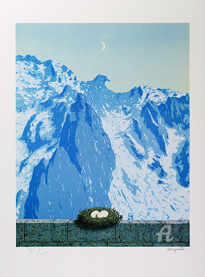 Gravures & estampes intitulée "Le Domaine D'Arnheim" par René Magritte, Œuvre d'art originale, Lithographie