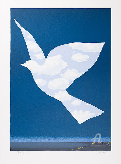 Gravures & estampes intitulée "L'Oiseau De Ciel" par René Magritte, Œuvre d'art originale, Lithographie