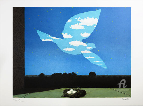 Incisioni, stampe intitolato "Le Retour" da René Magritte, Opera d'arte originale, Litografia