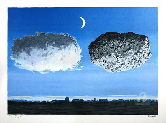 Druckgrafik mit dem Titel "La Bataille De L'Ar…" von René Magritte, Original-Kunstwerk, Lithographie